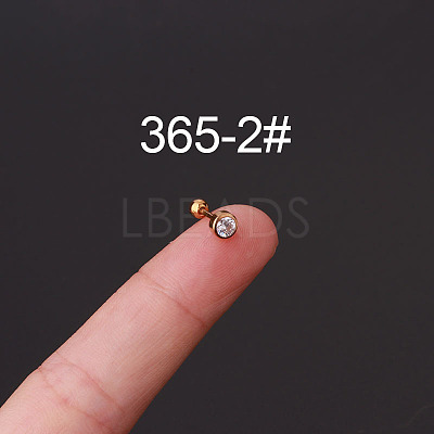 316L Surgical Stainless Steel Micro Pave Clear Cubic Zirconia Cartilage Earrings WG35966-02-1
