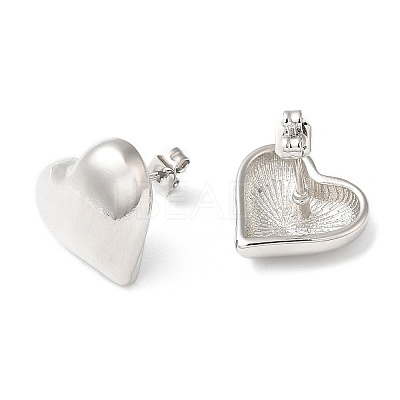 Rack Plating Brass Heart Stud Earrings EJEW-Q766-02P-1