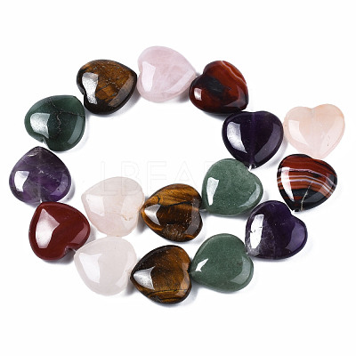 Natural Green Aventurine & Rose Quartz & Red Agate & Tiger Eye & Amethyst Beads Strands X-G-S364-096-1
