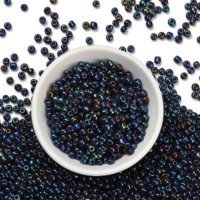 6/0 Electroplated Iris Round Glass Seed Beads X-SEED-A009-4mm-604-1