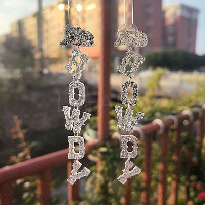 Word HOWDY Acrylic Dangle Stud Earrings FS-WGBB6AA-11-1
