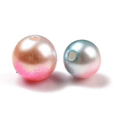Rainbow ABS Plastic Imitation Pearl Beads OACR-MSMC001-03-1