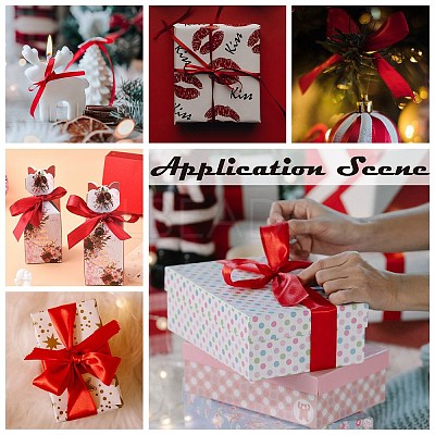 Red Satin Ribbon for DIY Craft Hair Accessories X-RC25mmY026-1