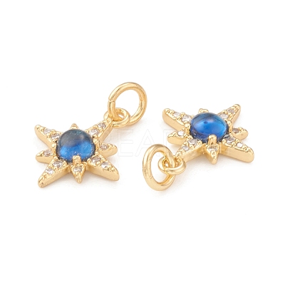 Eco-Friendly Brass Micro Pave Cubic Zirconia Charms KK-I698-28G-1