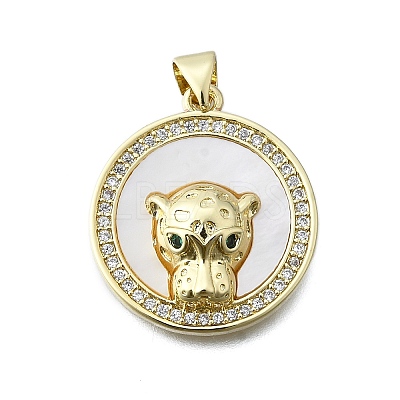 Brass Micro Pave Cubic Zirconia Charms KK-V010-22G-1