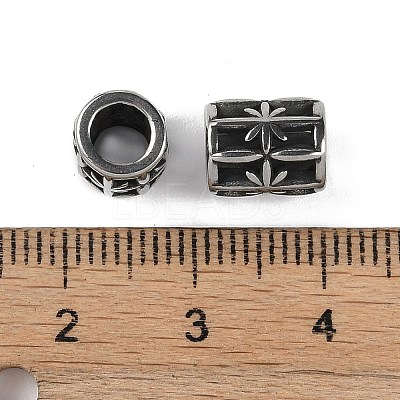 304 Stainless Steel European Beads STAS-C108-09A-AS-1