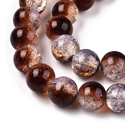Transparent Crackle Baking Paint Glass Beads Strands DGLA-T003-01C-16-1