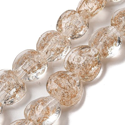 Handmade Gold Sand Lampwork Beads Strands LAMP-L079-04E-1