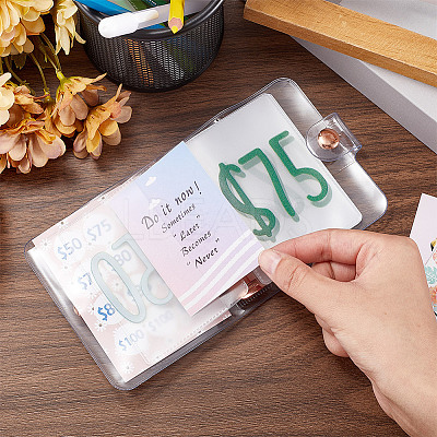 3-Ring 4 Inch PVC Mini Binder Savings Challenge DIY-WH0430-204B-1