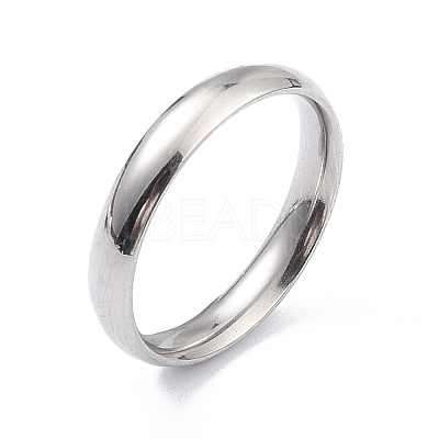 Non-Tarnish 304 Stainless Steel Simple Plain Band Finger Ring for Women RJEW-B036-06P-1