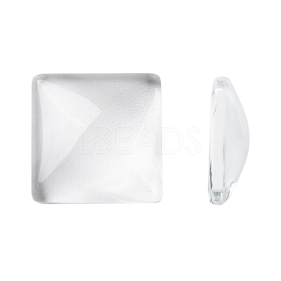 Transparent Clear Glass Square Cabochons GGLA-A001-15mm-1