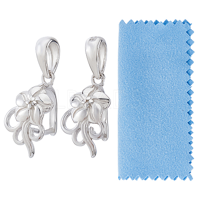 2Pcs 925 Sterling Silver Ice Pick Pinch Bails STER-DC0001-94-1