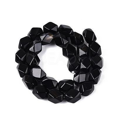 Natural Black Agate Beads Strands GG-N361-06A-07-1