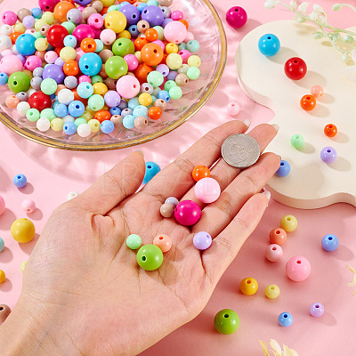 502Pcs 3 Styles Opaque Acrylic Beads OACR-TA0004-34-1