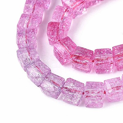 Crackle Transparent Glass Beads Strands GLAA-N062-6mm-07-1
