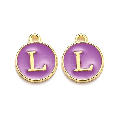 Golden Plated Alloy Enamel Charms ENAM-Q437-12L-1
