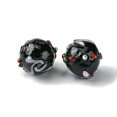 Handmade Bumpy Lampwork Beads FOIL-B001-08-1