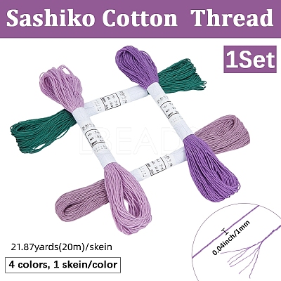 4 Skeins 4 Colors 6-Ply Cotton Embroidery Floss EMBR-WH20001-003C-1