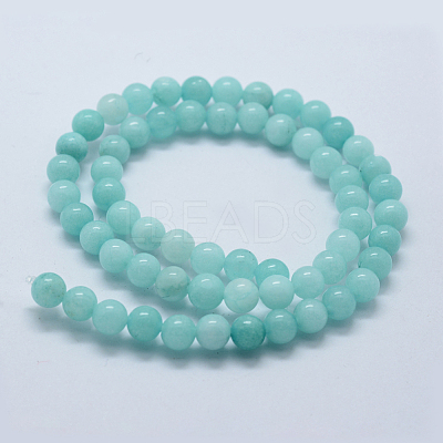 Natural & Dyed White Jade Bead Strands G-P370-02-8mm-1