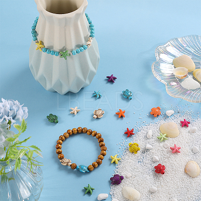 160Pcs 2 Styles Synthetical Turquoise Beads G-SC0002-39-1