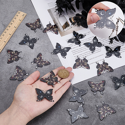 20Pcs 2 Styles Printed Acrylic Pendants OACR-WR0001-10-1