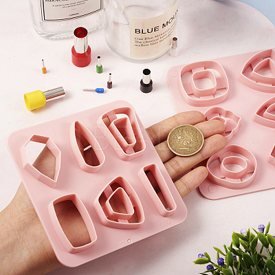 2Pcs 2 Style Trapezoid & Rectangle & Teardrop & Square ABS Plastic Plasticine Tools DIY-TA0005-58-1