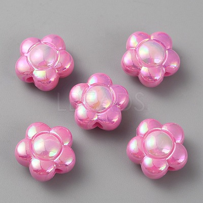 Opaque Acrylic Beads SACR-WH0013-01B-1