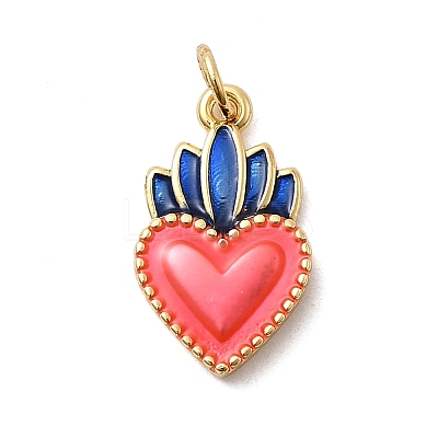 Brass Enamel Pendants KK-P338-34C-G-1