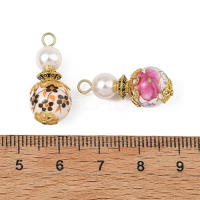Printed Handmade Porcelain Pendants PALLOY-JF05931-1
