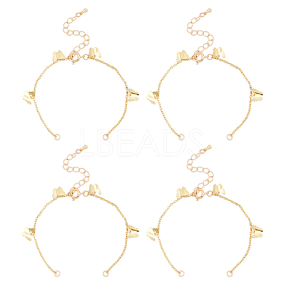 10Pcs Brass Curb Chains Bracelet Making AJEW-UN0001-19-1