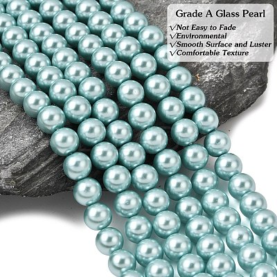 Eco-Friendly Dyed Glass Pearl Round Beads Strands HY-A002-8mm-RB106-1