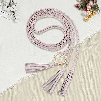 Handmade Imitation Leather Braided Rope Tie Belts AJEW-WH20006-398D-1