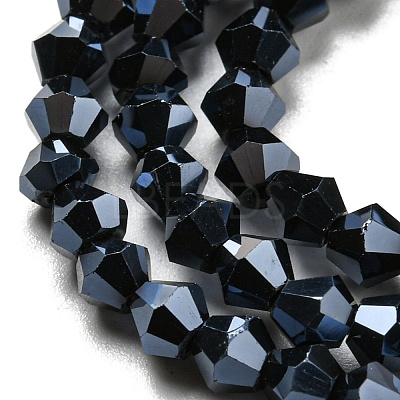 Opaque Solid Color Electroplate Glass Beads Strands EGLA-A039-P4mm-A17-1