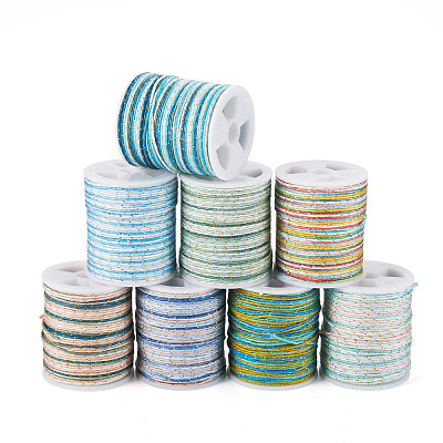 8 Rolls 8 Colors Segment Dyed Nylon Metallic Cord NWIR-TA0001-33-1