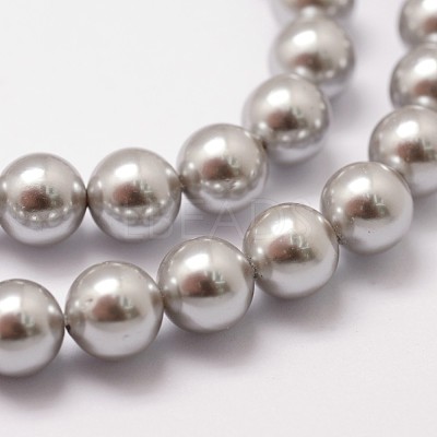 Shell Pearl Beads Strands X-BSHE-L026-05-6mm-1