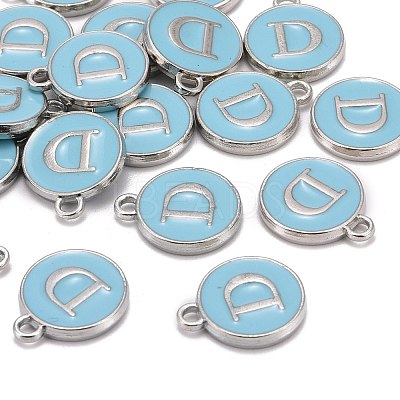 Platinum Plated Alloy Enamel Charms X-ENAM-S118-04D-P-1