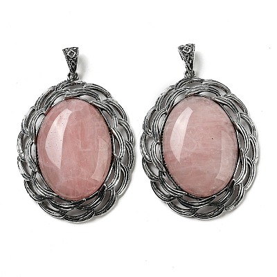 Natural Rose Quartz Big Pendants G-C104-01E-AS-1