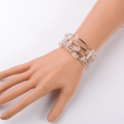 Gemstone Chip Warp Bracelets X-BJEW-JB01517-01-1