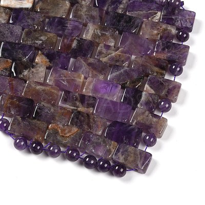 Natural Amethyst Woven Eye Mask AJEW-P074-11F-1