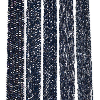 Electroplate Glass Beads Strands EGLA-A044-P2mm-B16-1