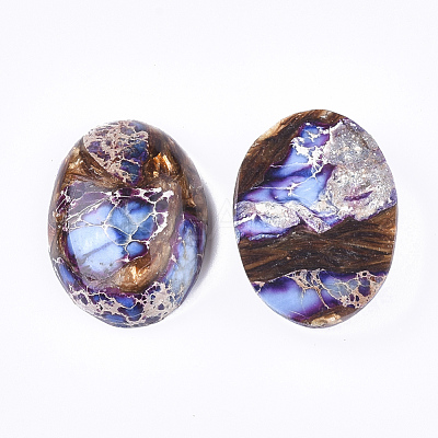 Assembled Synthetic Imperial Jasper and Bronzite  Cabochons G-S329-080A-1