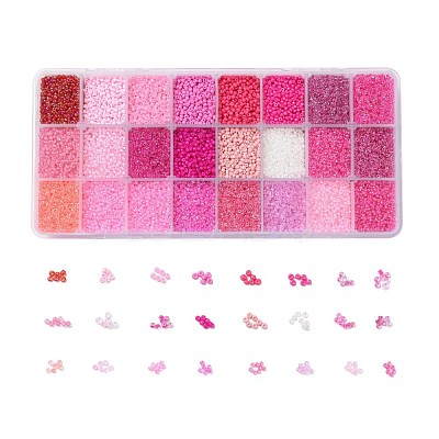 600G 24 Colors Glass Seed Beads SEED-JP0008-07-2mm-1