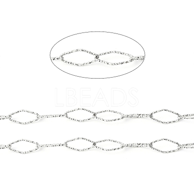 Tarnish Resistant 304 Stainless Steel Textured Horse Eye Link Chains CHS-I020-01B-P-1