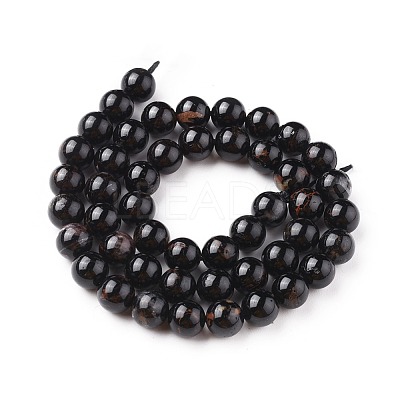 Natural Black Tourmaline Beads Strands X-G-F666-05-8mm-1