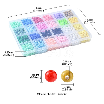 1488Pcs 24 Style Opaque Acrylic Beads OACR-FS0001-20-1