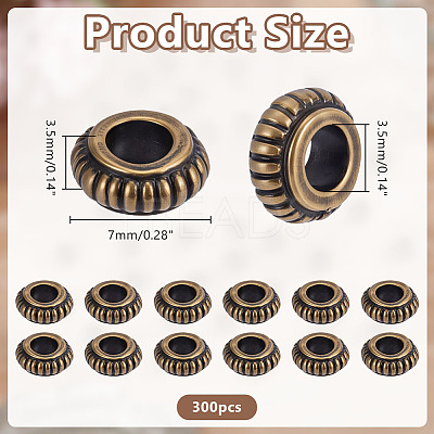 300Pcs Tibetan Style Alloy Beads FIND-HY0005-35-1