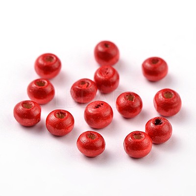 Dyed Natural Wood Beads WOOD-Q006-6mm-01-LF-1