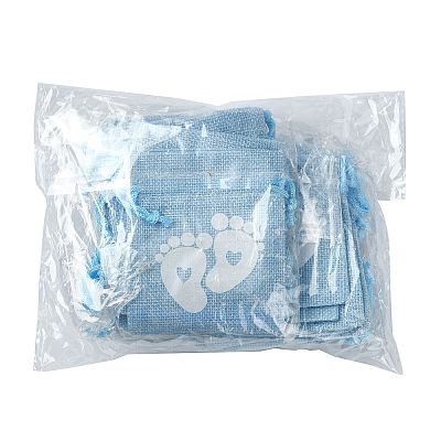 Baby Footprint Polyester Drawstring Bags ABAG-FZC0001-01A-1