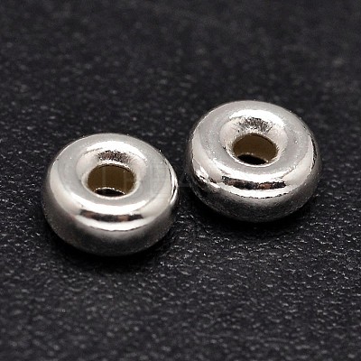 Rondelle 925 Sterling Silver Spacer Beads STER-F019-01C-1