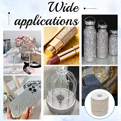 Glass Self Adhesive Hotfix Rhinestone Ribbon Trimming DIY-WH0504-414-1